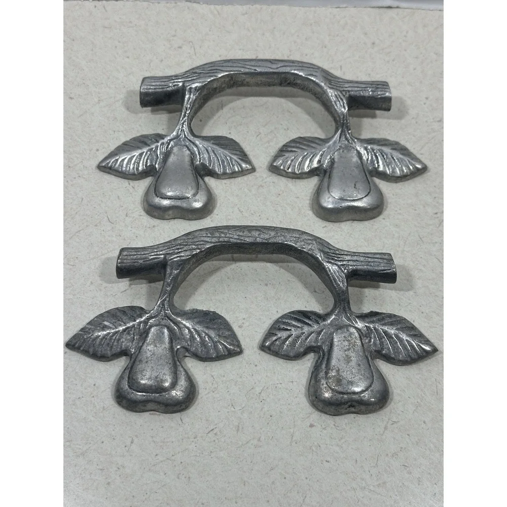 Vintage HTF Rustic Leaf And Vine/ Pear Pull / Handle Hardware Set